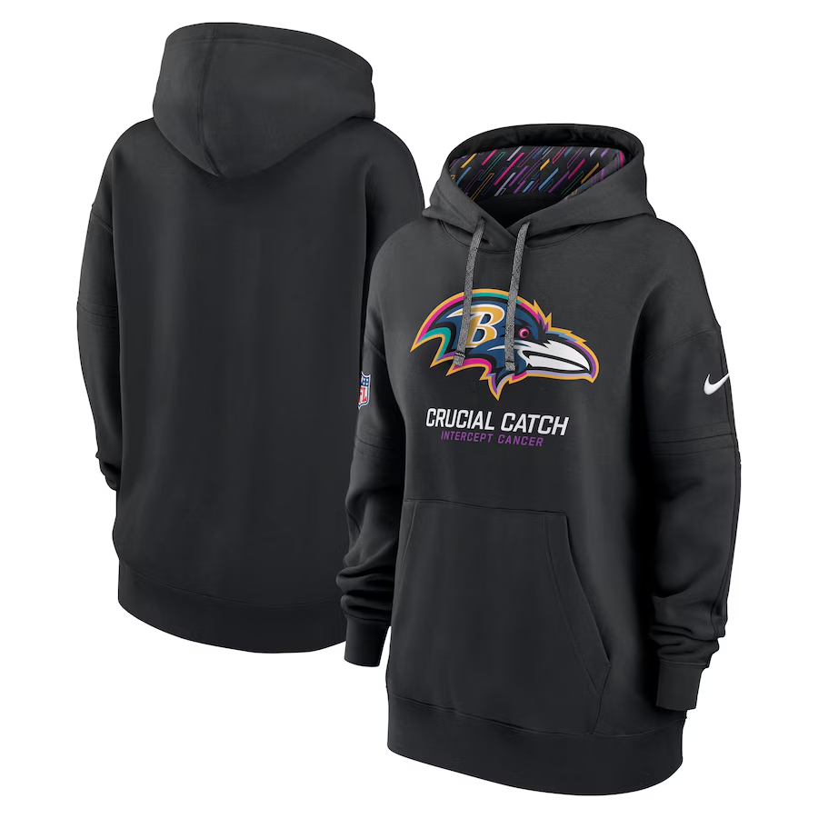 Women Baltimore Ravens Black 2024 Nike NFL hoodie 3